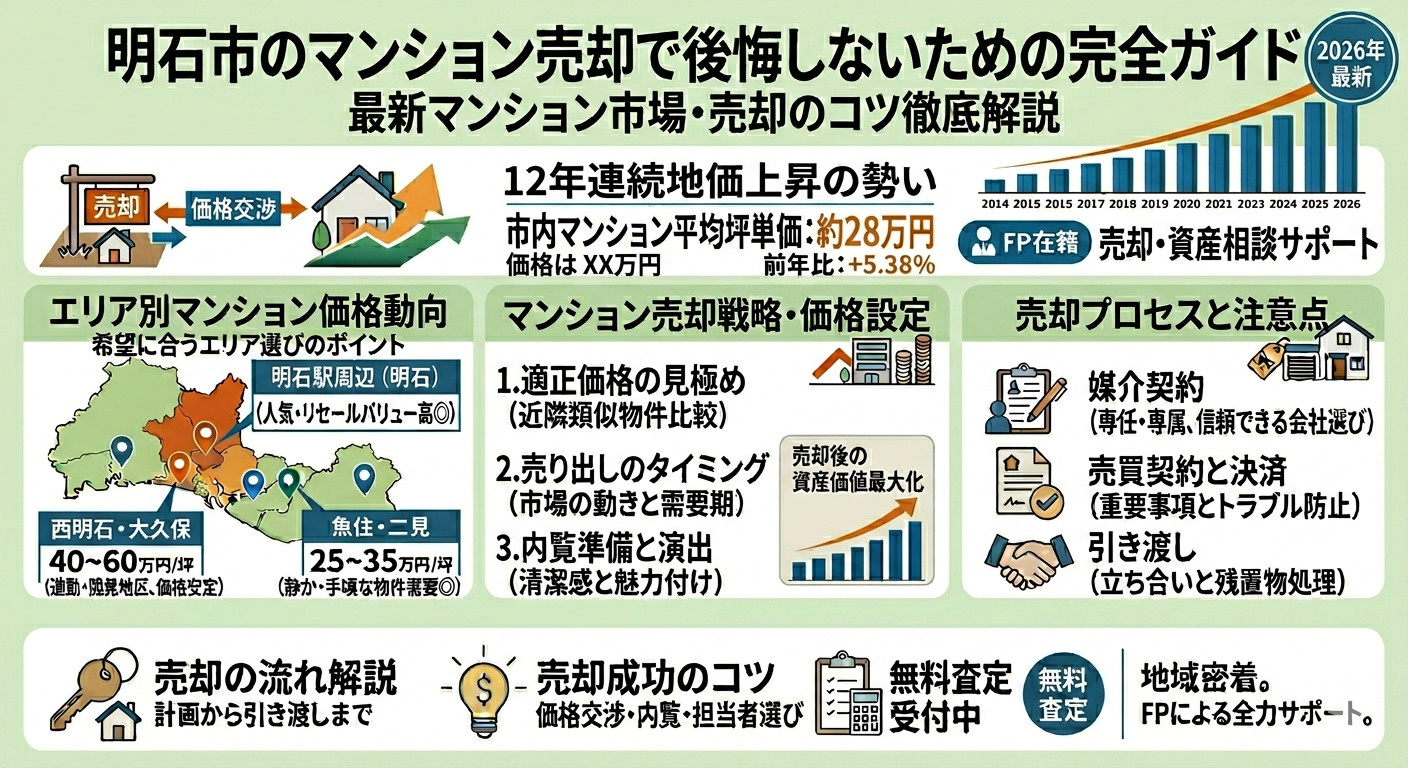 明石市のマンション売却で損しないために｜相場・流れ・高く売る...の画像