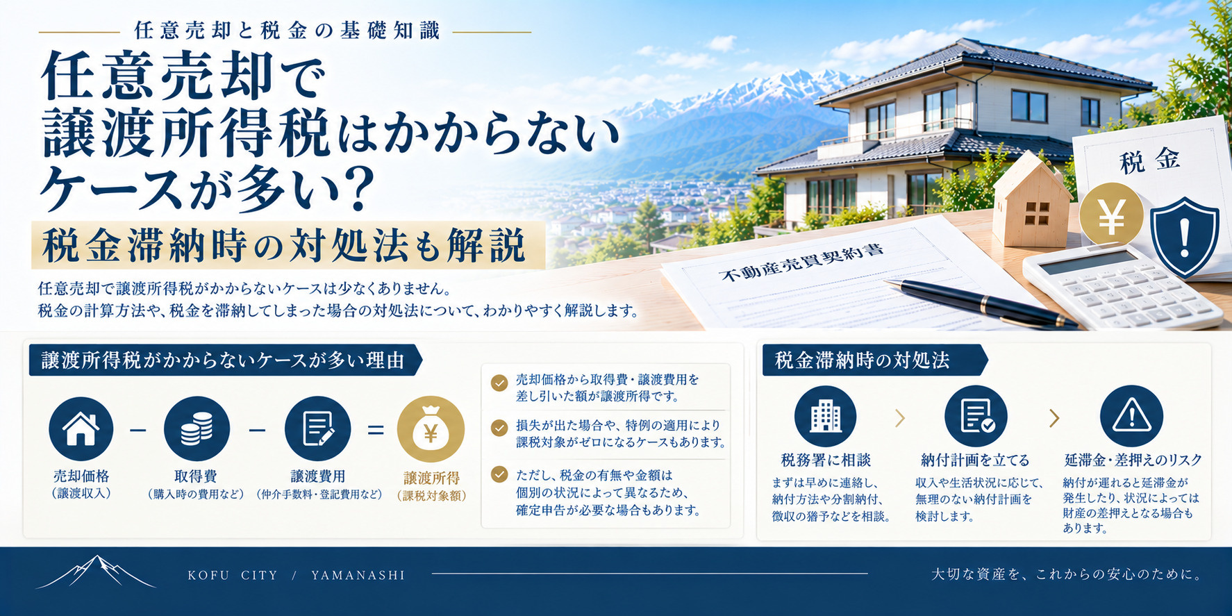 任意売却で譲渡所得税はかからないケースが多い？税金滞納時の対...の画像