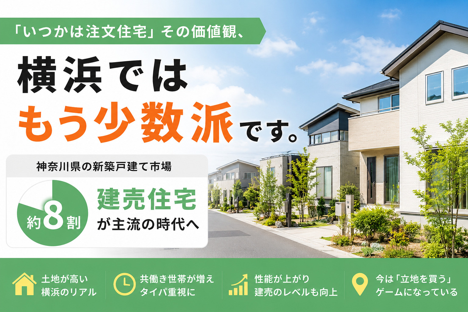 「いつかは注文住宅」その価値観、横浜ではもう少数派です。の画像