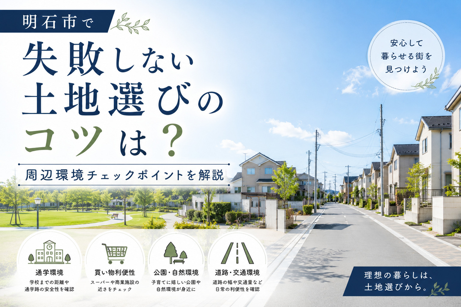 明石市で失敗しない土地選びのコツは？周辺環境チェックポイント...の画像