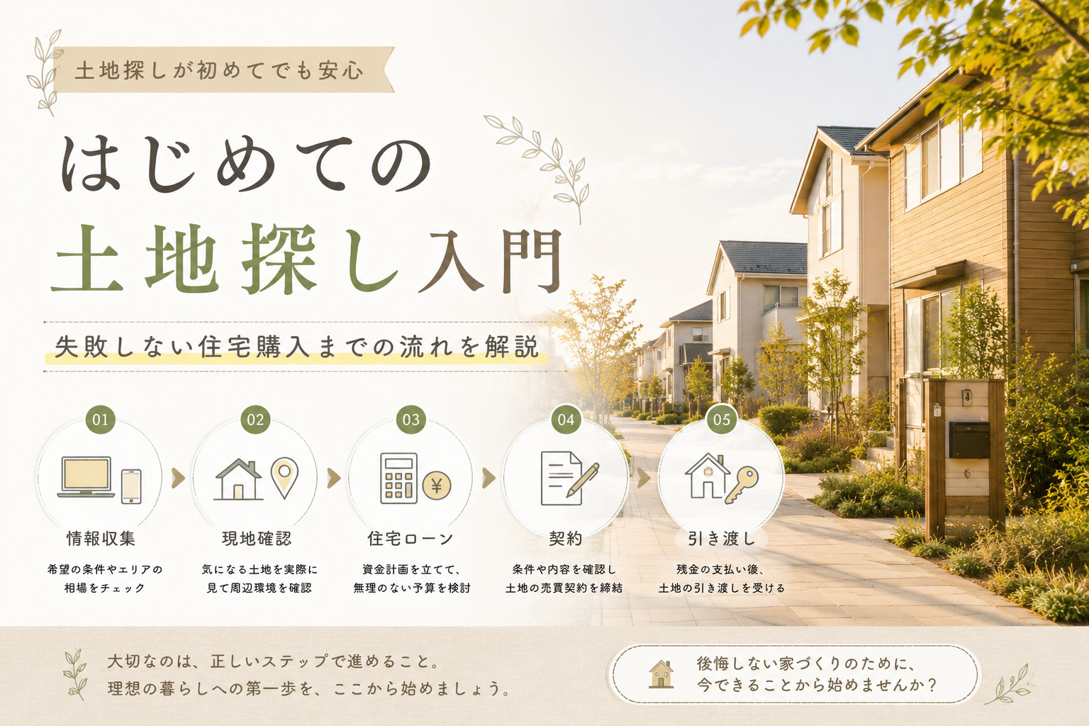 土地探しが初めてでも安心の進め方！失敗しない住宅購入までの流...の画像