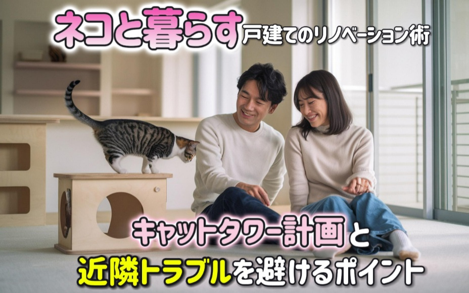 ネコと暮らす戸建ての為のリノベーション術！キャットタワー計画...の画像