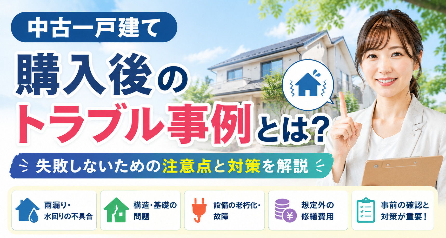 中古一戸建て購入後のトラブル事例とは？失敗しないための注意点...の画像