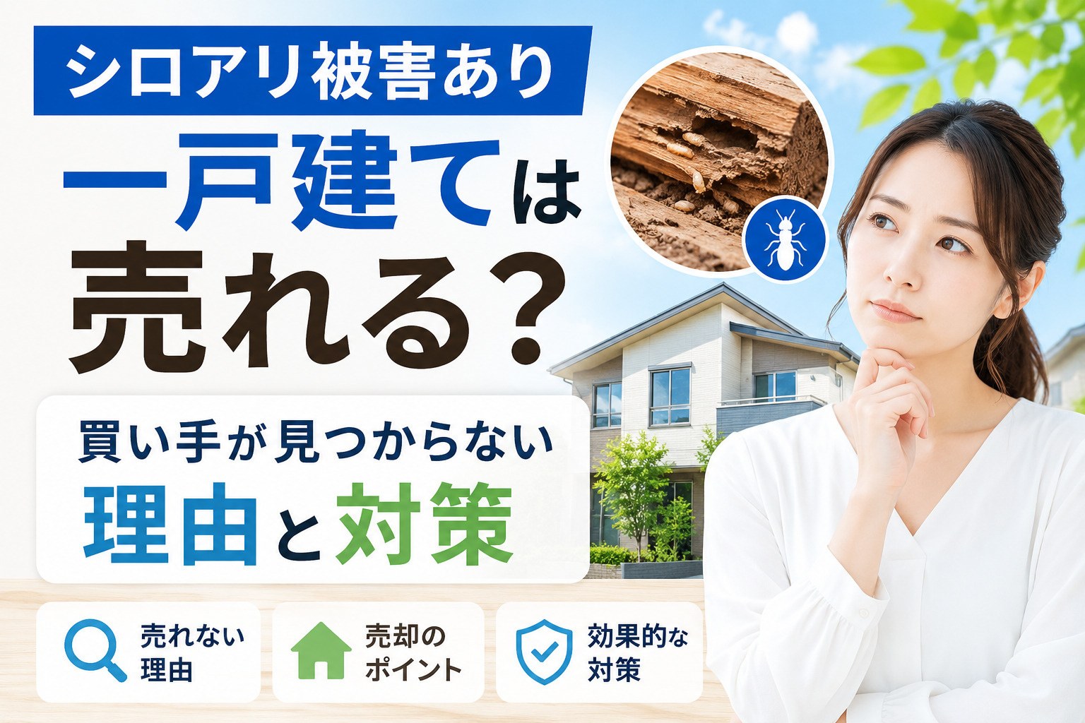 シロアリ被害あり一戸建ては売れる？買い手が見つからない理由と...の画像