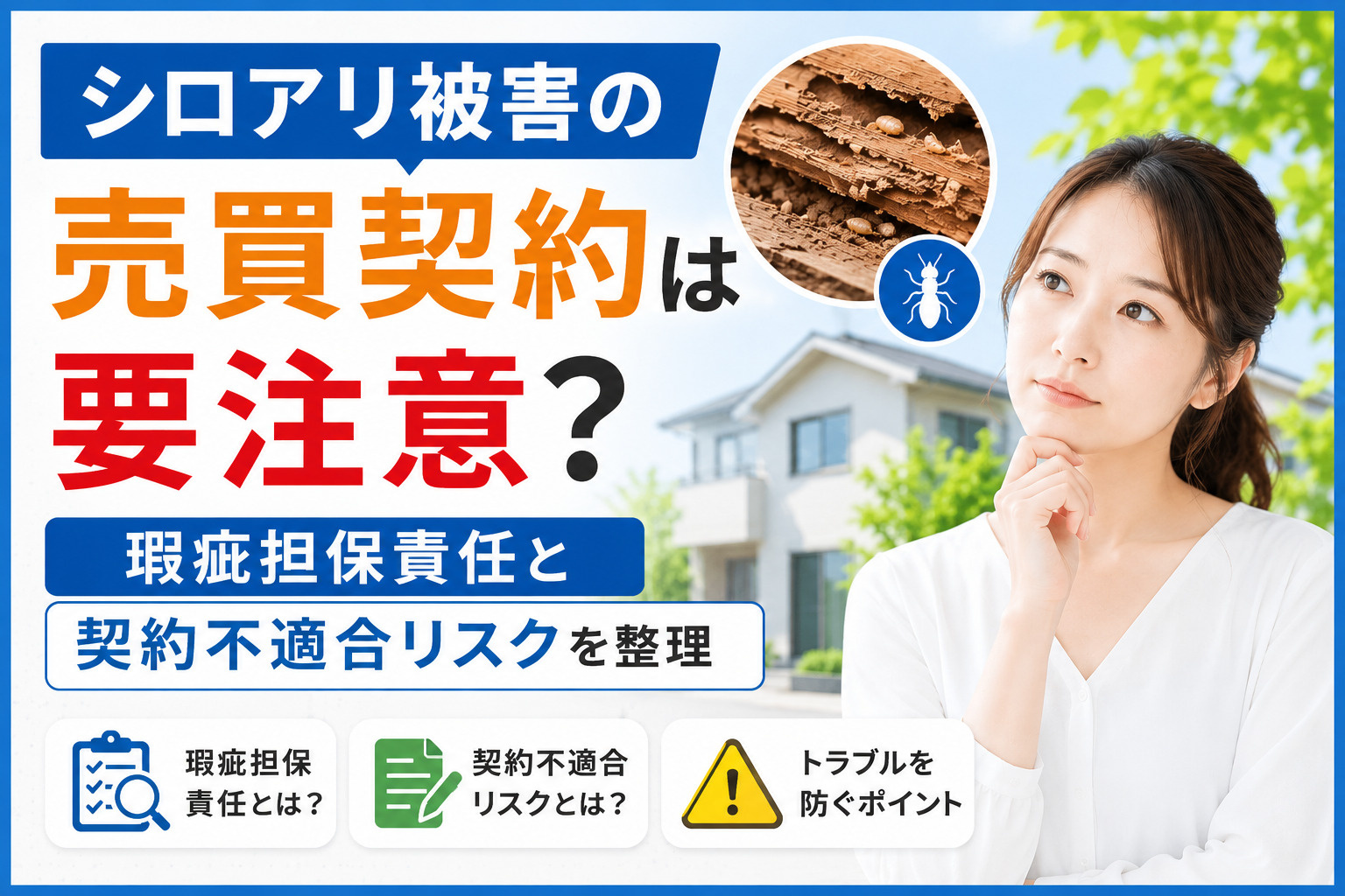 シロアリ被害の売買契約は要注意？瑕疵担保責任と契約不適合リス...の画像