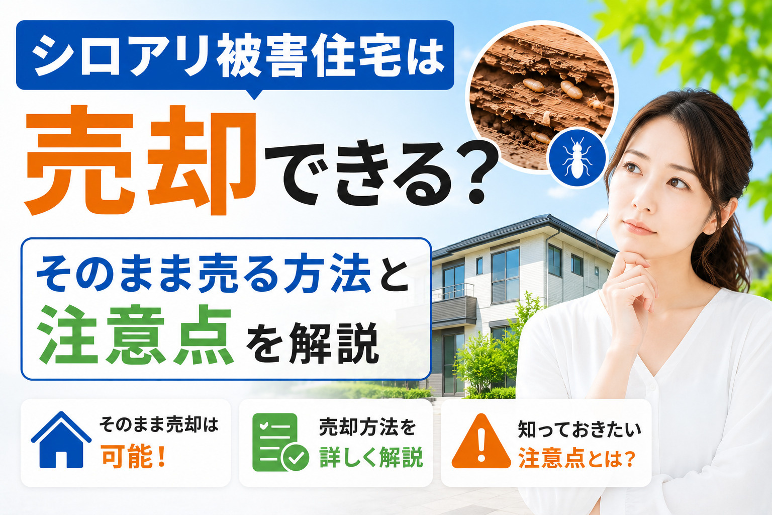 シロアリ被害住宅は売却できる？そのまま売る方法と注意点を解説...の画像