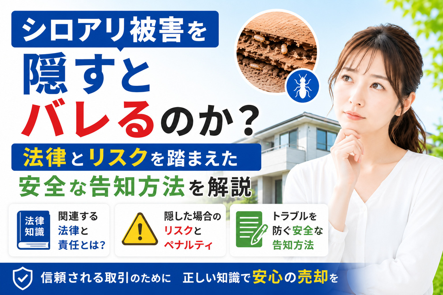 シロアリ被害を隠すとバレるのか？法律とリスクを踏まえた安全な...の画像