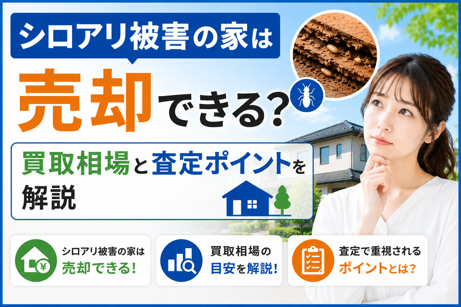 シロアリ被害の家は売却できる？買取相場と査定ポイントを解説の画像