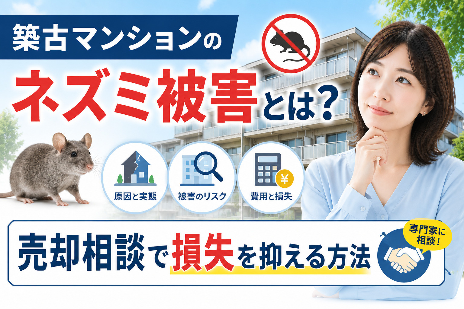 築古マンションのネズミ被害とは？売却相談で損失を抑える方法の画像