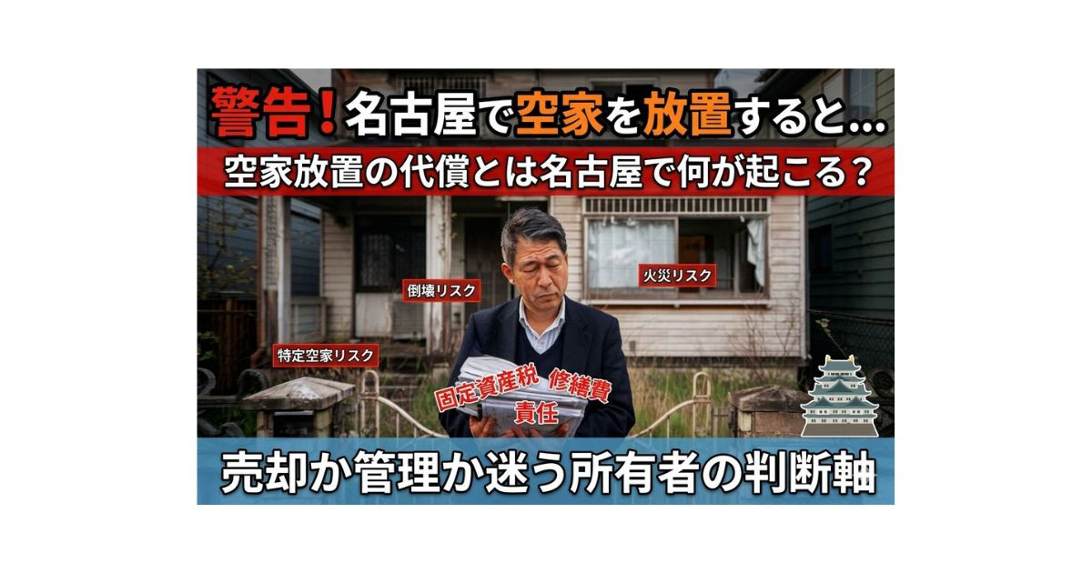 空家放置の代償とは名古屋で何が起こる？売却か管理か迷う所有者...の画像