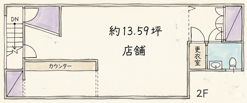 【賃貸・テナント募集】ベル・ドベルビル　2階／25万円（税別...の画像