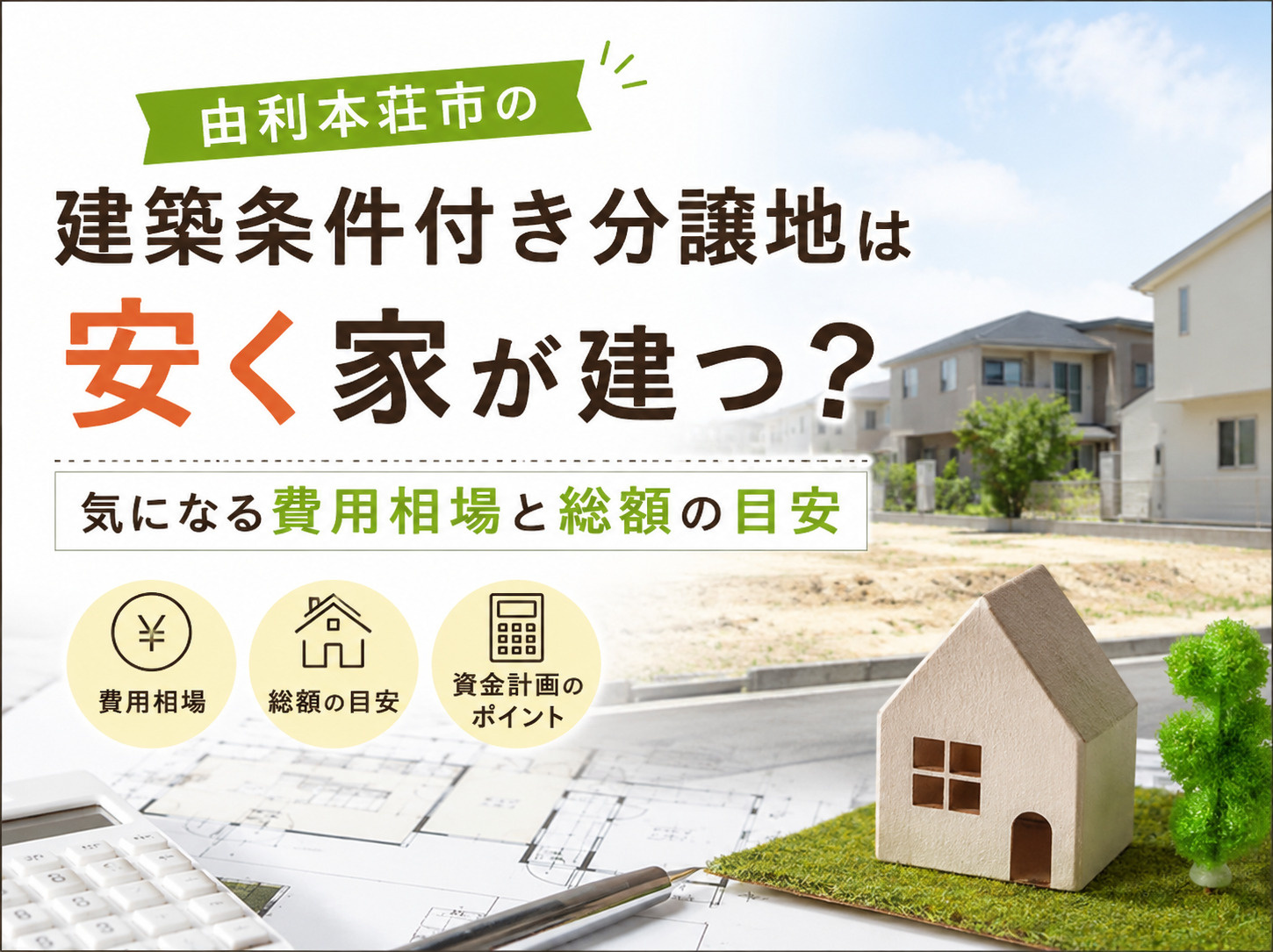 由利本荘市の建築条件付き分譲地は安く家が建つ？気になる費用相...の画像