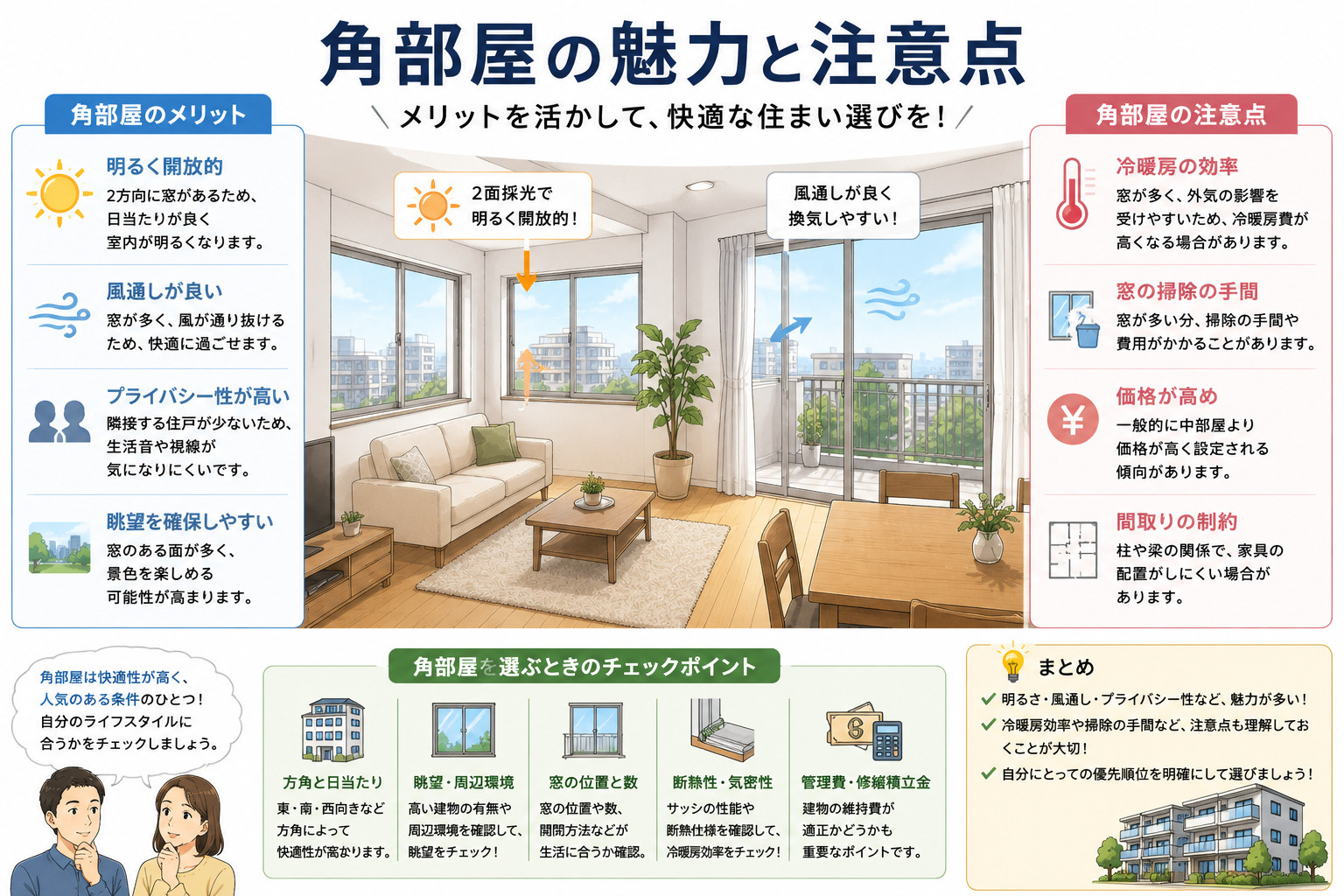 角部屋は本当にお得か？マンション購入で角部屋を選ぶメリット・...の画像