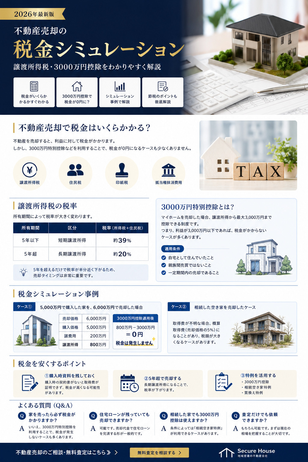 不動産売却の税金シミュレーションの画像