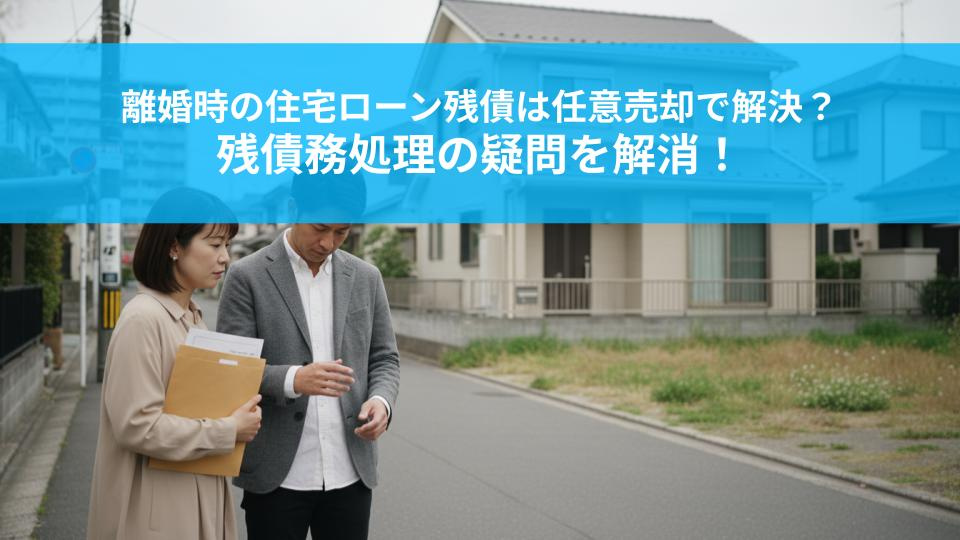 離婚時の住宅ローン残債は任意売却で解決できる？残債務処理の疑...の画像