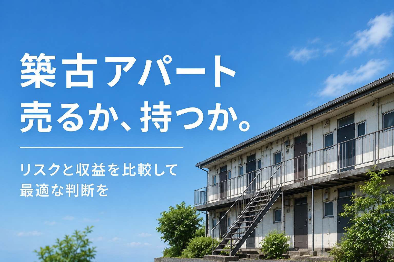 築古アパートを売るか持つか迷うオーナー必見！リスク比較で賢く...の画像
