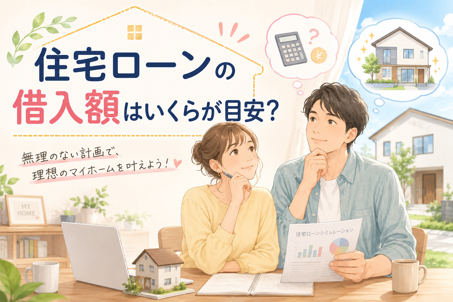住宅ローンの借入額はいくらが目安？年収別の適正ラインと無理な...の画像