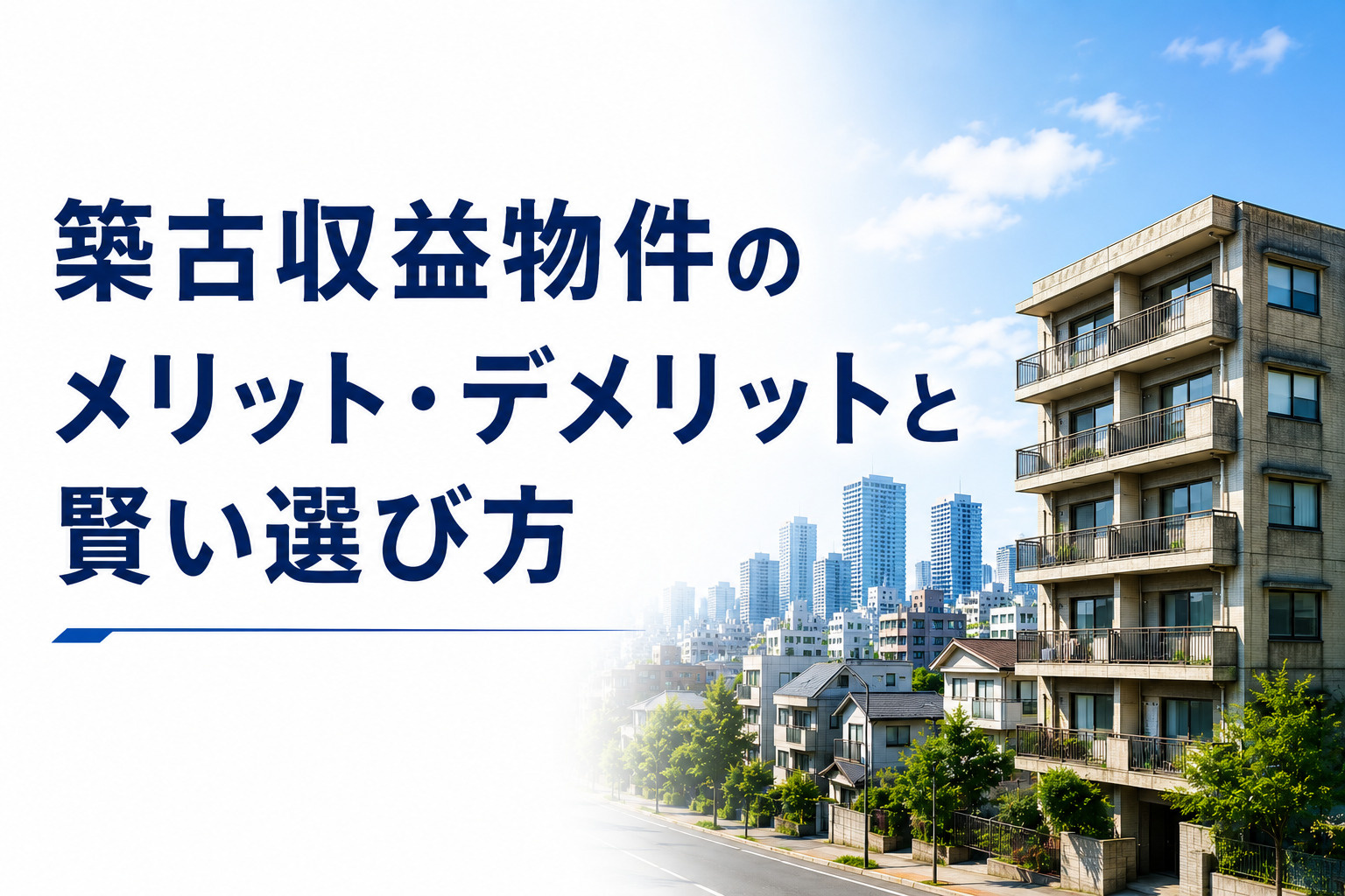 収益物件で築古を選ぶべきか？メリットと判断基準を解説の画像