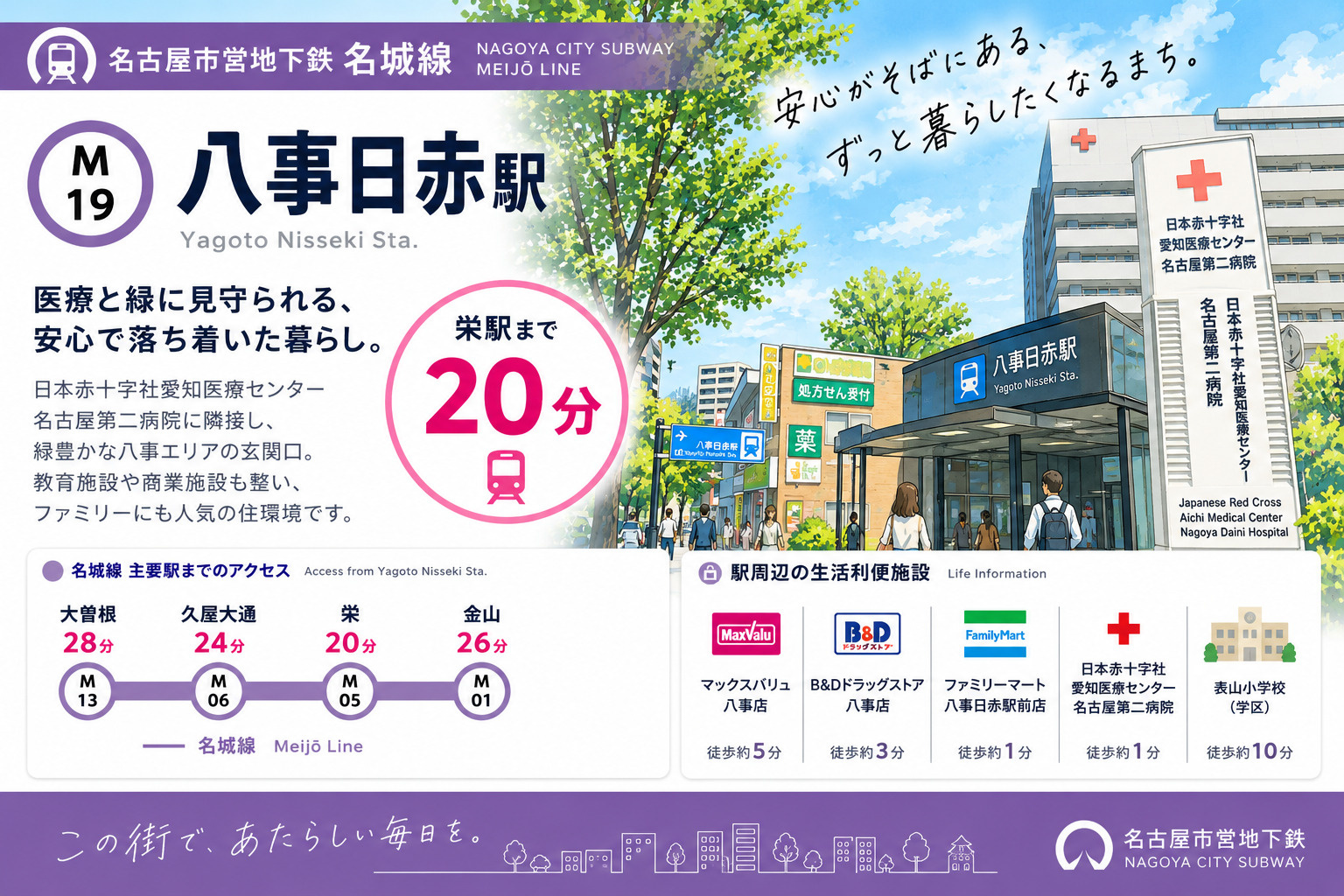 地下鉄名城線「八事日赤駅」は住みやすい？病院・南山大学・学区...の画像
