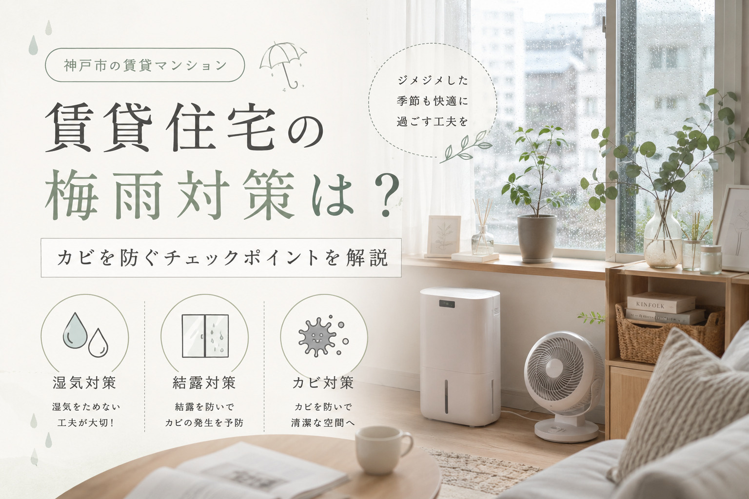 神戸市の賃貸住宅梅雨対策は？カビを防ぐチェックポイントを解説...の画像