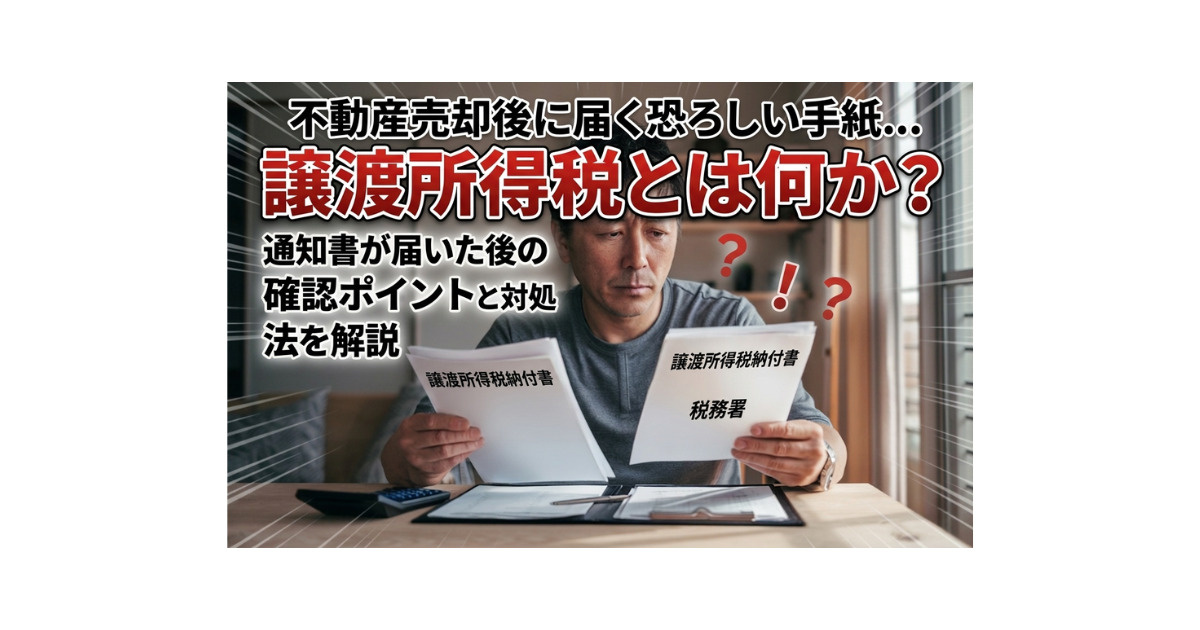 譲渡所得税とは何か不動産売却後の税金を整理！通知書が届いた後...の画像