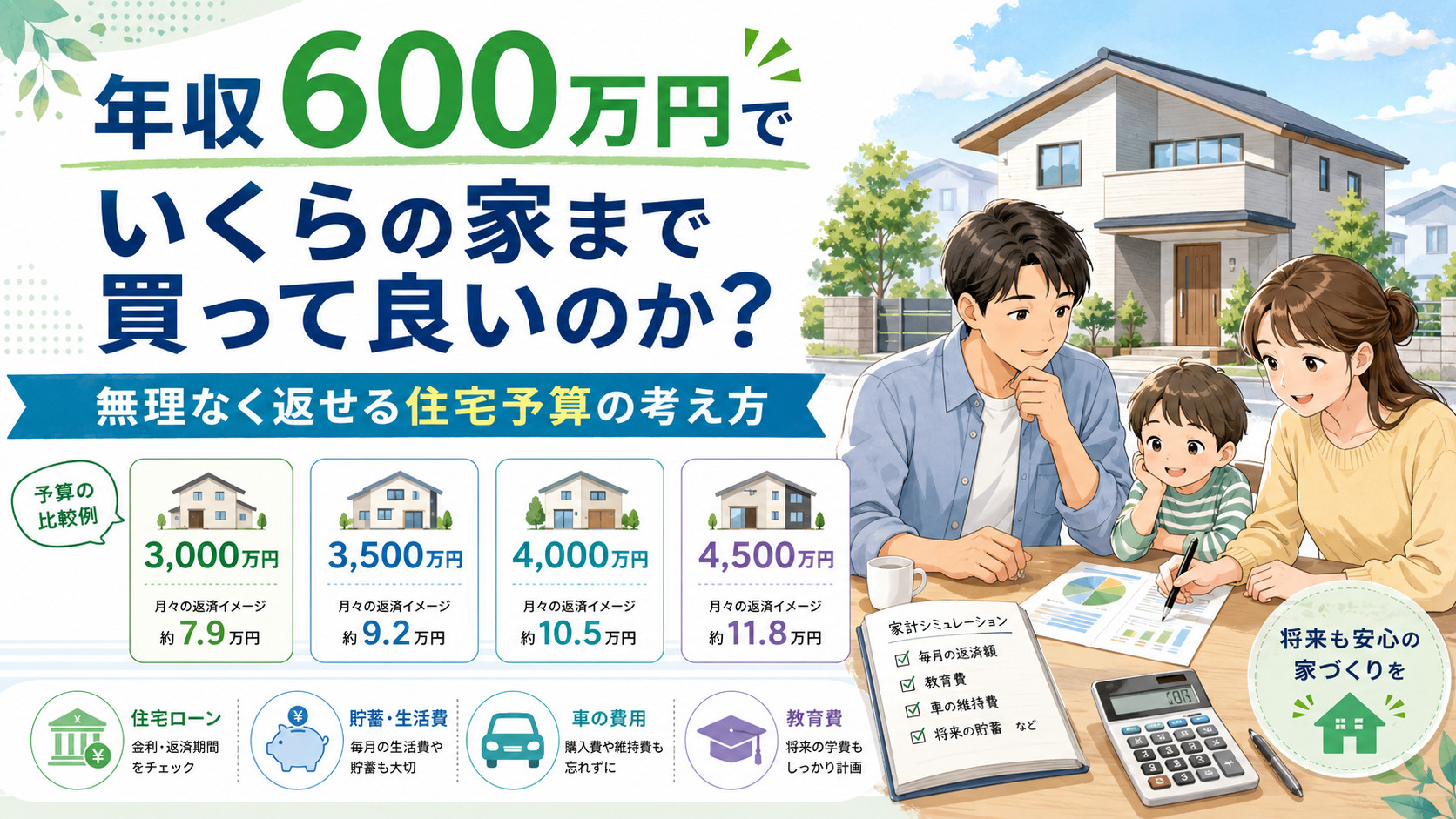 年収600万円でいくらの家まで買って良いのか？を考察するの画像