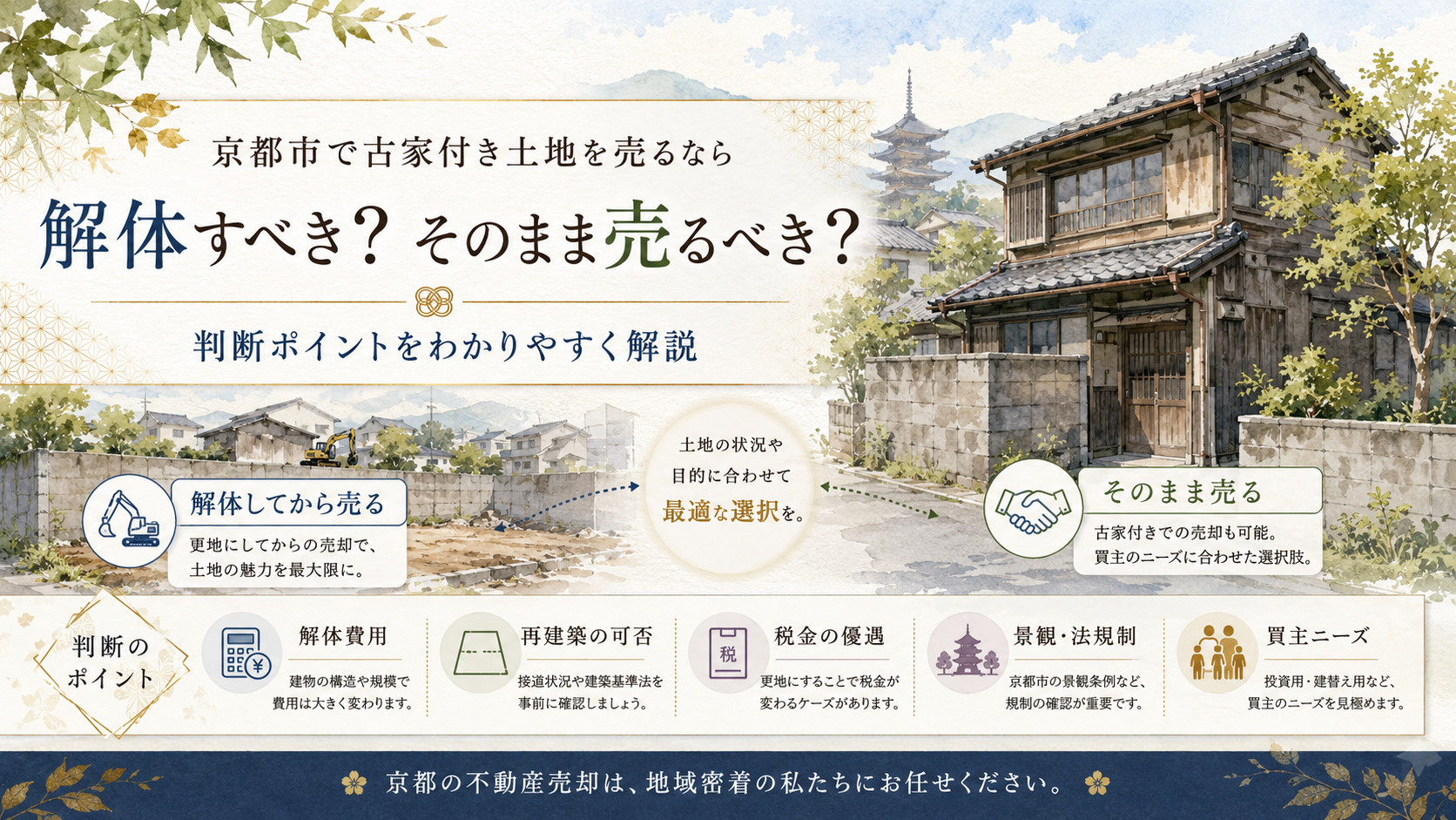 京都市で古家付き土地を売るなら 解体すべき？そのまま売るべき...の画像