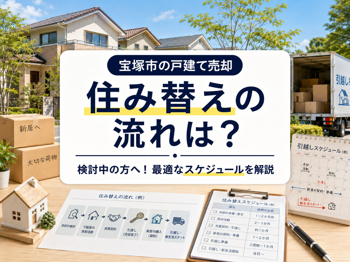 宝塚市で戸建て売却を検討中の方へ！住み替えの流れと最適なスケ...の画像