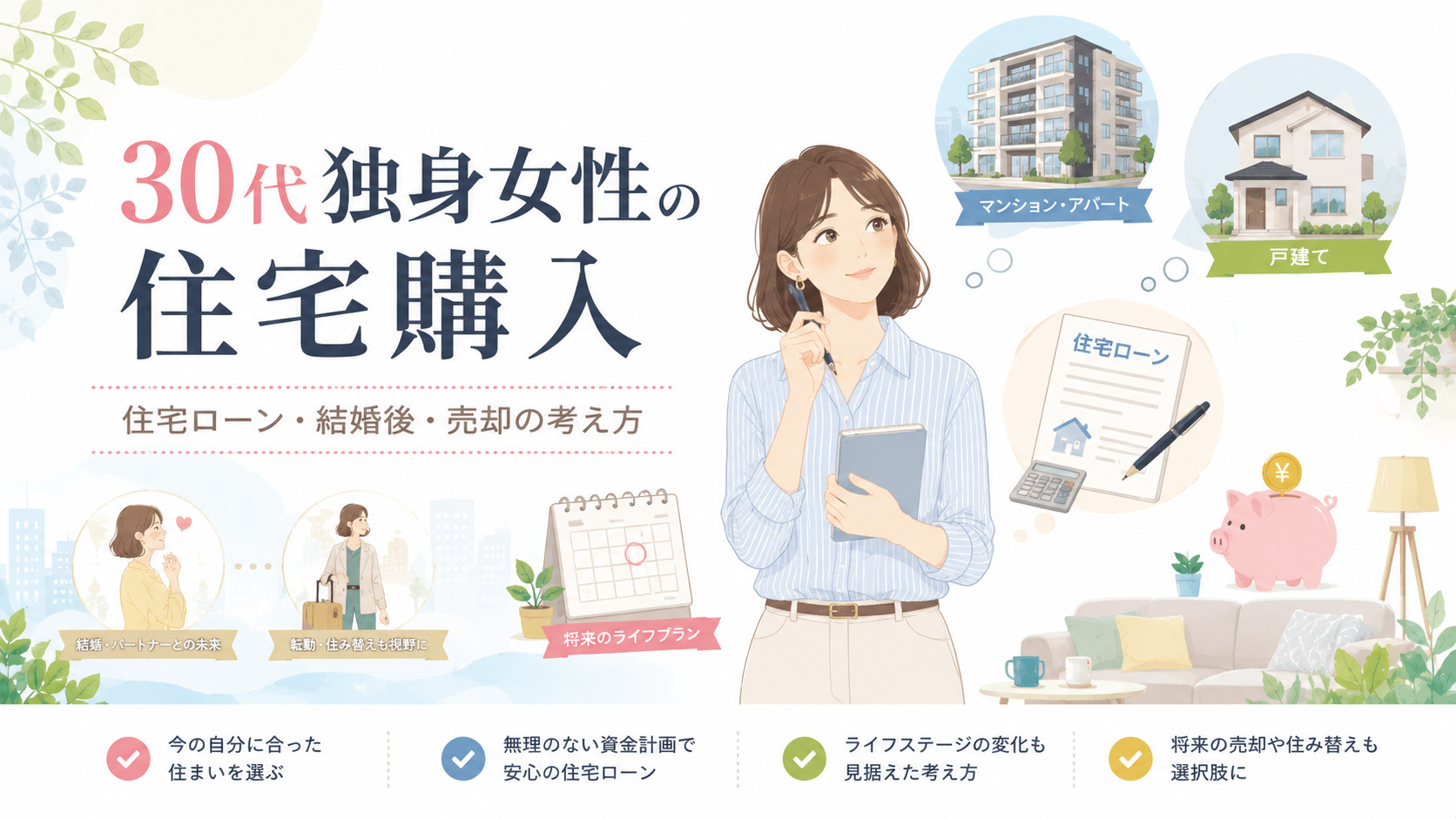 30代独身女性が家を買うのはあり？住宅ローン・結婚後・売却ま...の画像