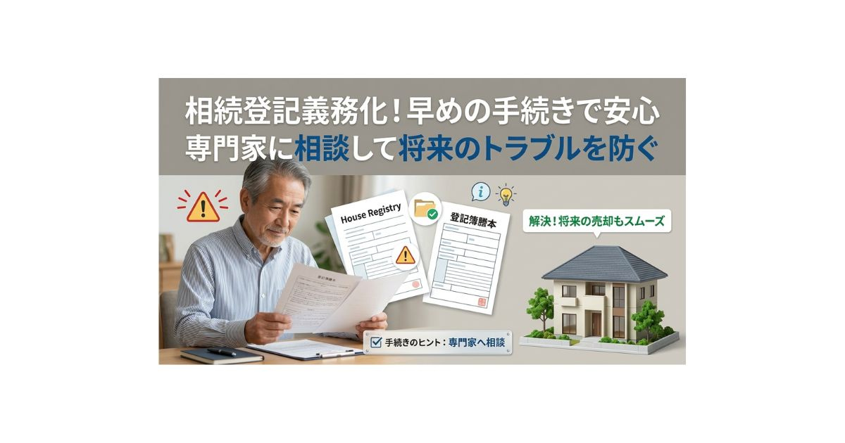 相続登記義務化で放置は危険？不動産売却に潜むリスクを解説の画像