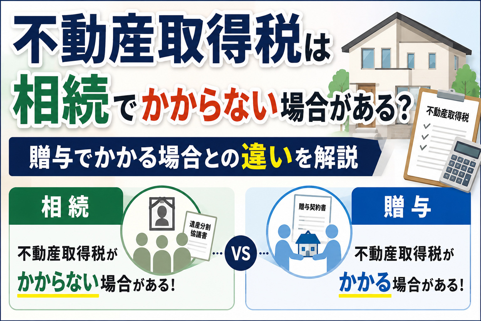 不動産取得税は相続でかからない場合がある？贈与でかかる場合と...の画像