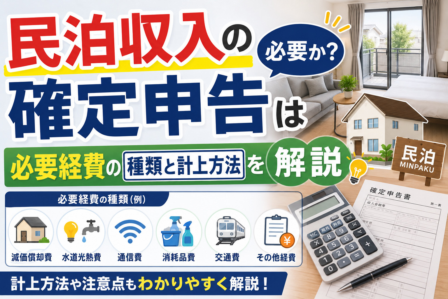 民泊収入の確定申告は必要か？必要経費の種類と計上方法を解説の画像