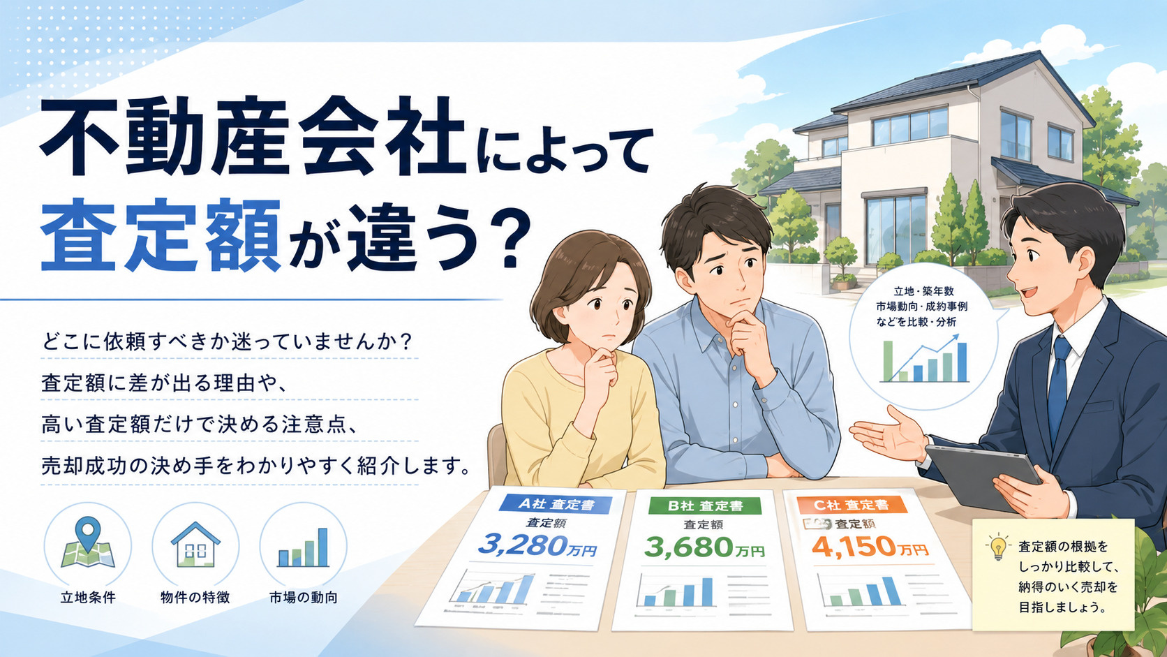 査定額に差が出た家、 最終的に何が決め手になった？の画像