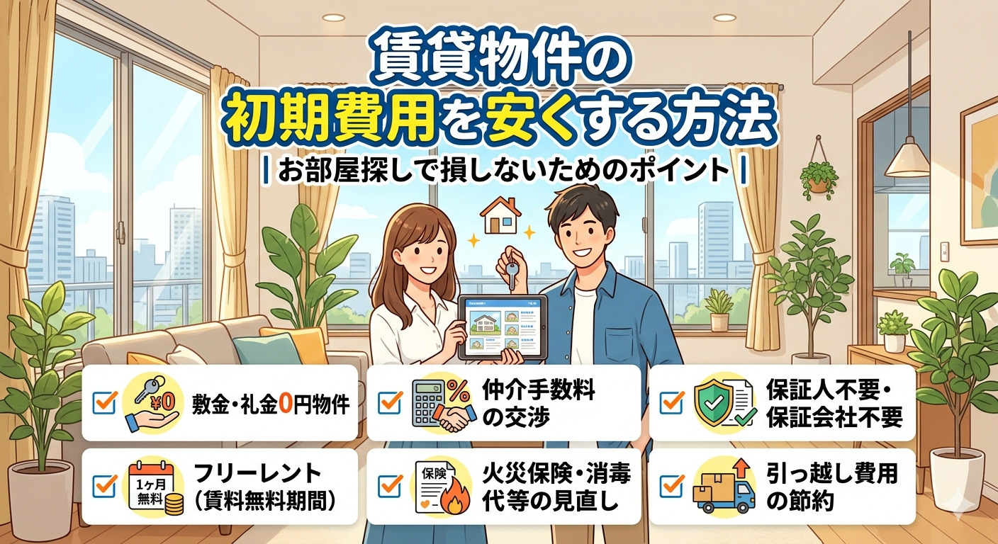 賃貸物件の初期費用を安くする方法｜お部屋探しで損しないための...の画像