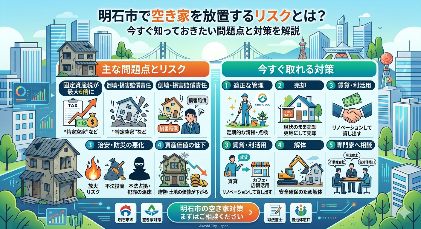 明石市で空き家を放置するリスクとは？知っておきたい6つの問題...の画像