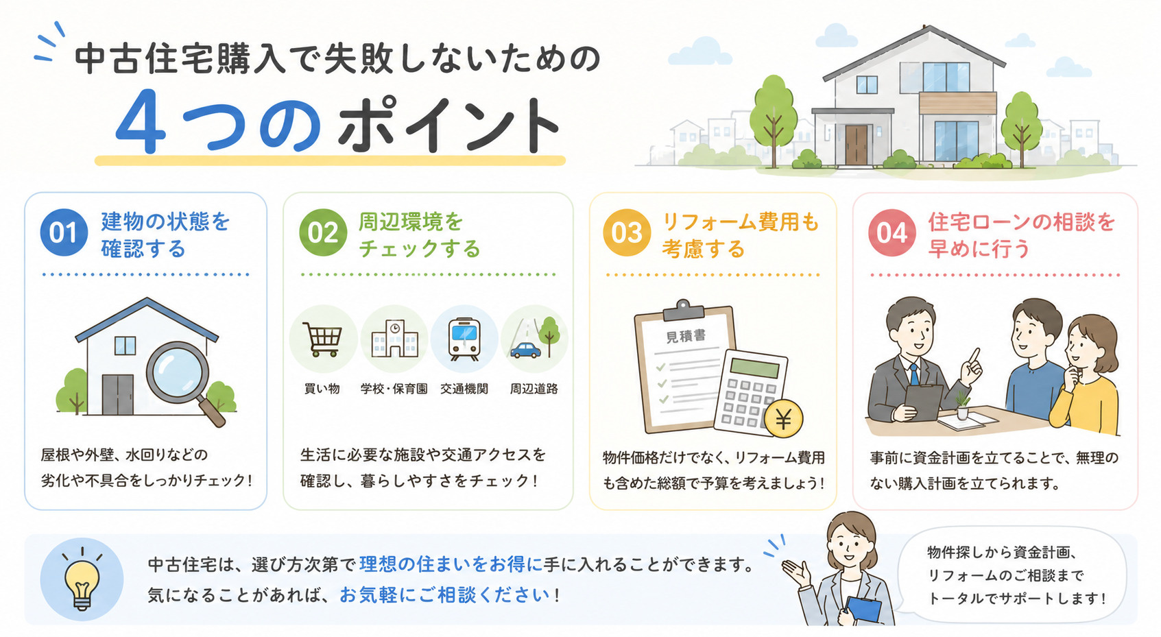 中古住宅購入で失敗しないためのポイントの画像