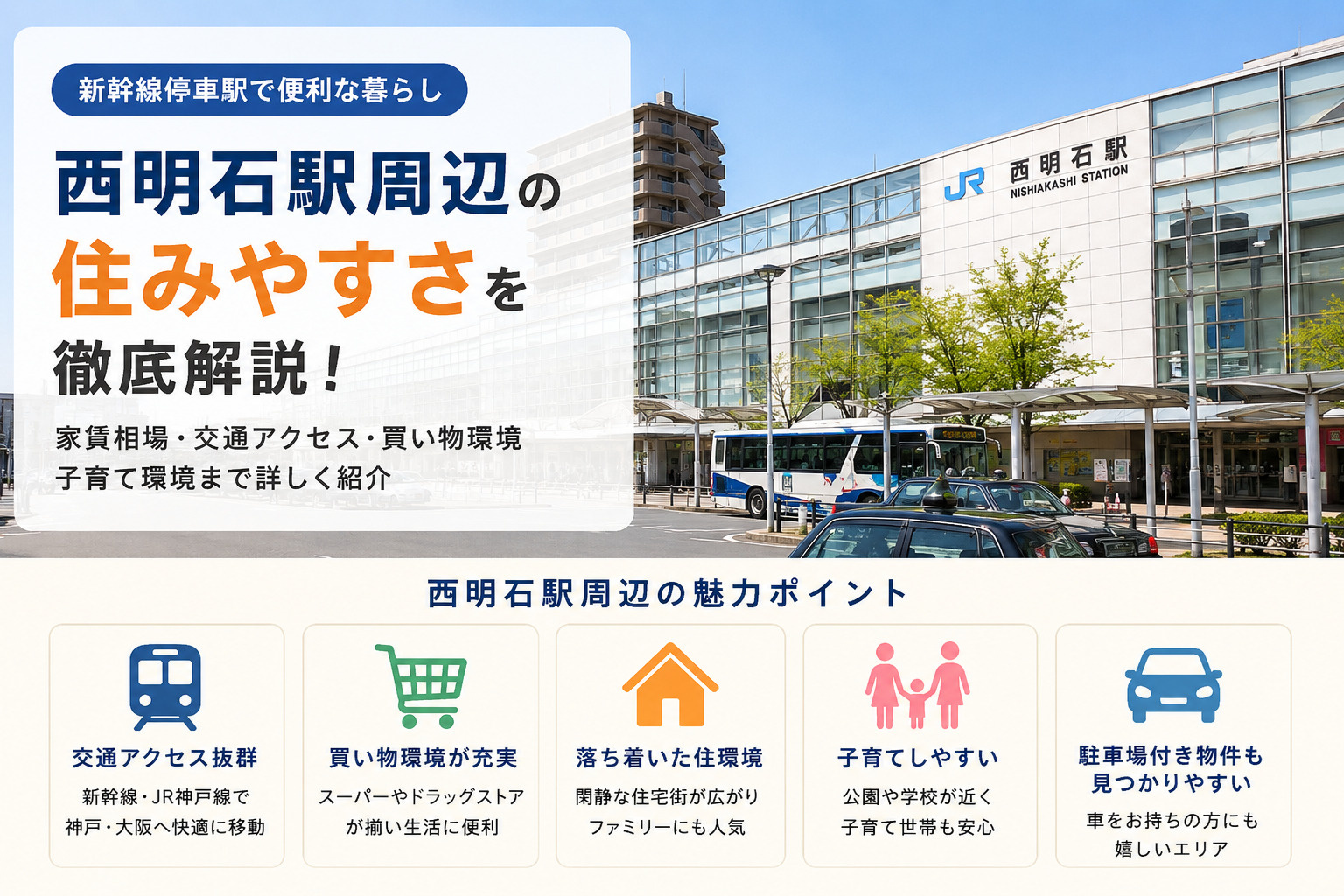 西明石駅周辺の住みやすさは？家賃相場・交通アクセス・買い物環...の画像