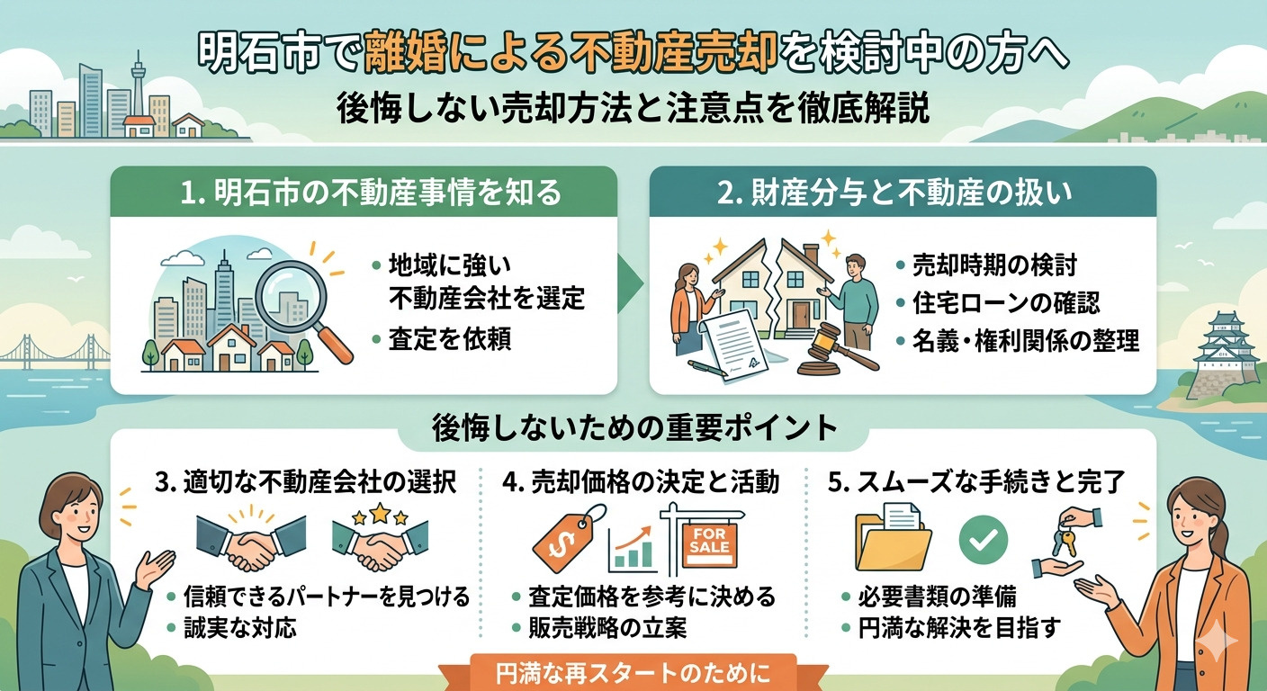 明石市で離婚による不動産売却を検討中の方へ｜売却の流れや注意...の画像