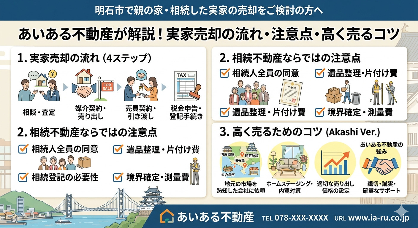 【明石市】親の家を売却するなら？相続前後に知っておきたいポイ...の画像