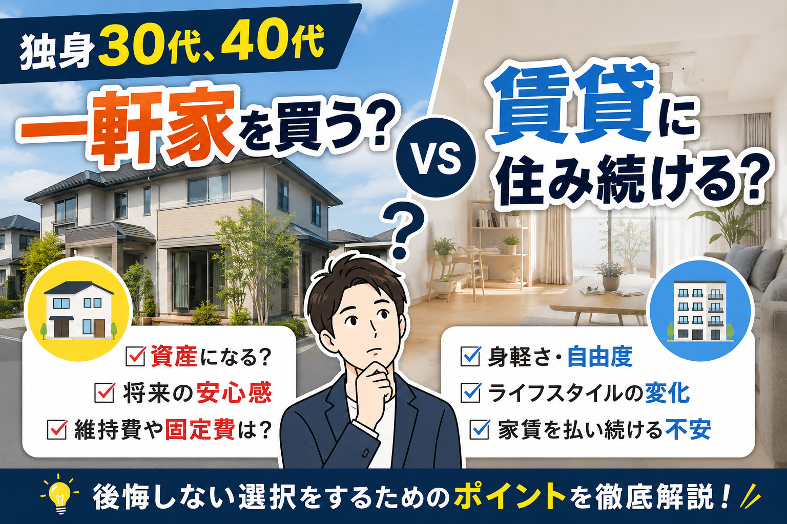 アパートに住み続けるか迷う独身必見？一軒家を買う前に押さえた...の画像