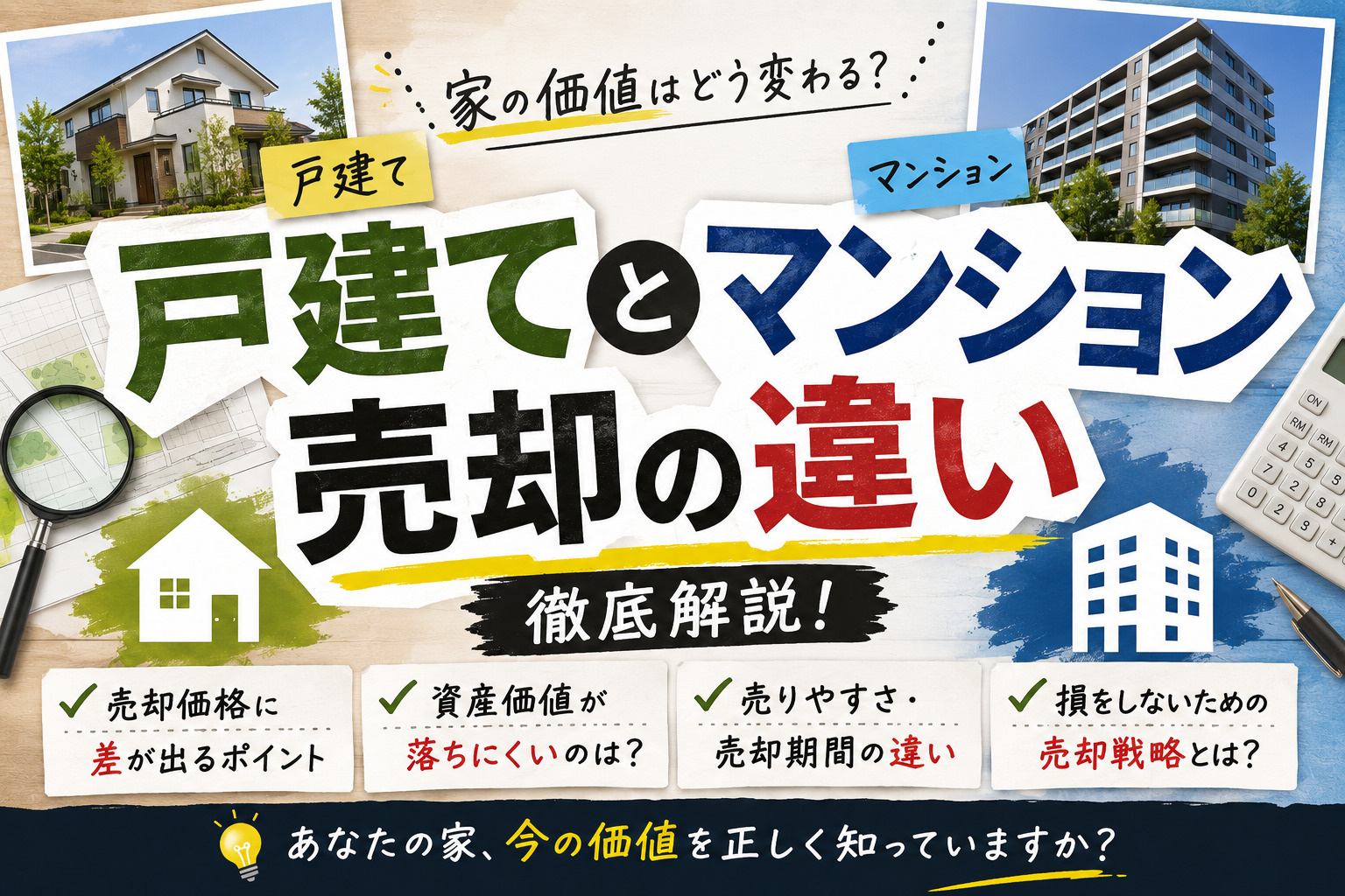 戸建てとマンションの売却の違いは？家の価値を高め売りやすい家...の画像