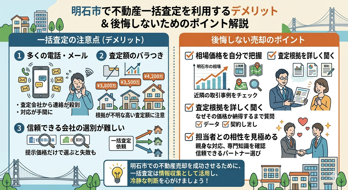 明石市で一括査定を利用するデメリットとは？不動産売却で後悔し...の画像