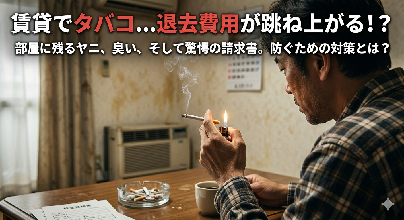 賃貸でタバコを吸うと退去費用はいくらになる？ヤニ汚れは通常損...の画像