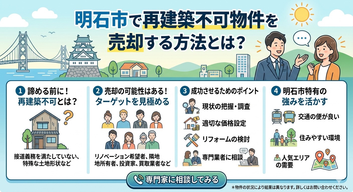 明石市で再建築不可物件を売却する方法｜売れないと諦める前に知...の画像