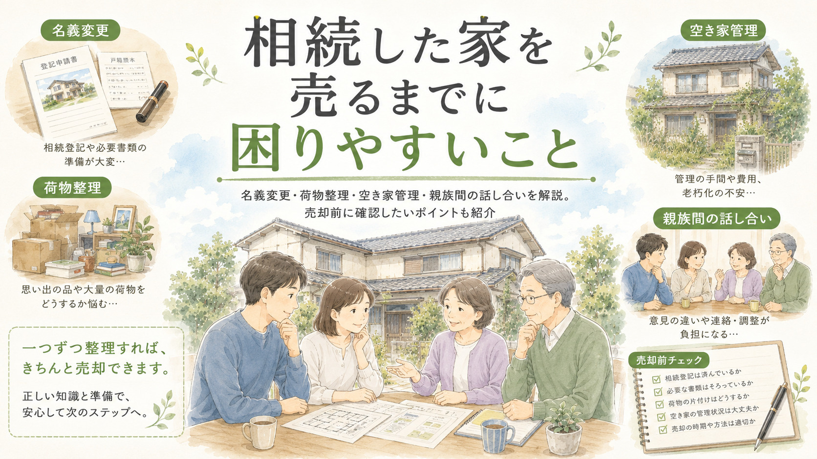 相続した家を売るまでに、実際に困ったことの画像