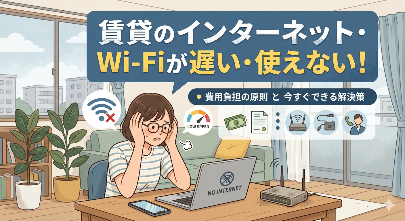 賃貸のインターネット・Wi-Fiが遅い・使えない！費用負担の...の画像