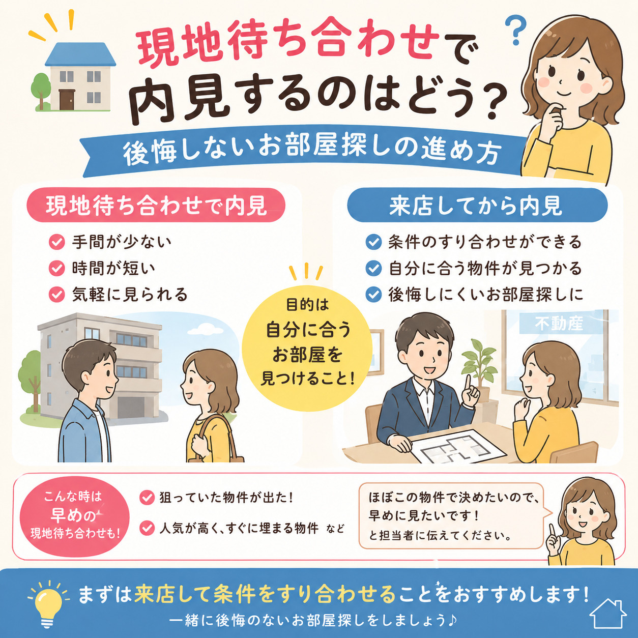 現地待ち合わせで内見するのはどう？後悔しないお部屋探しの進め...の画像
