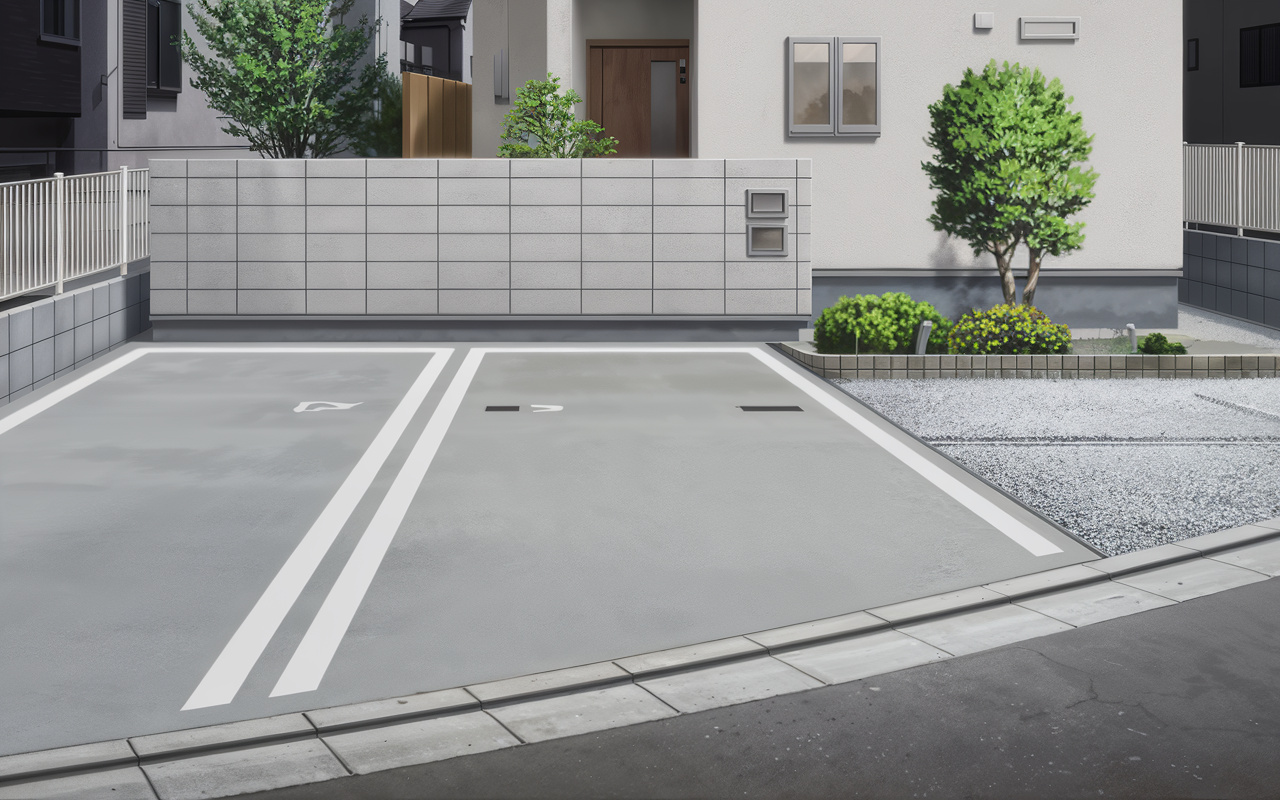 角地の駐車場レイアウト術！車庫入れしやすい配置の考え方の画像