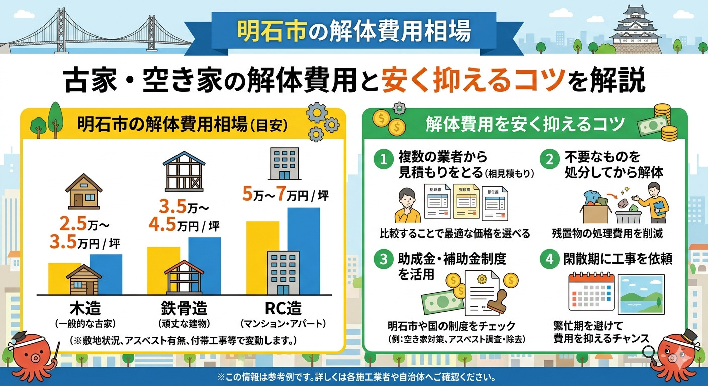明石市の解体費用相場はいくら？古家・空き家の解体費用と安く抑...の画像