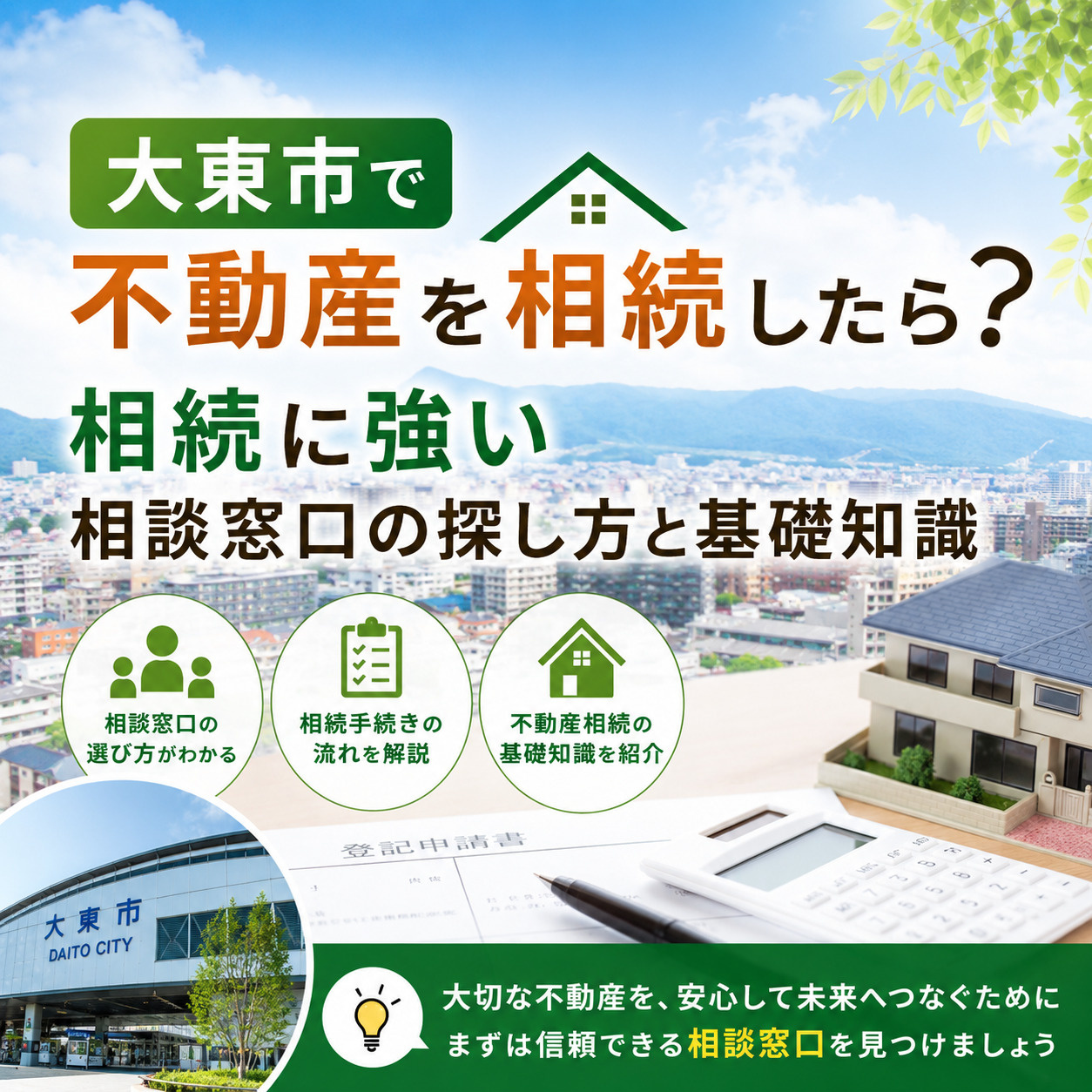 大東市で不動産を相続したら？相続に強い相談窓口の探し方と基礎...の画像